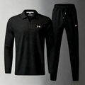 Men’s 2 Piece Tracksuit, Quarter Zip Long Sleeve Polo Top + Drawstring Jogger Pants Set, Casual Sports